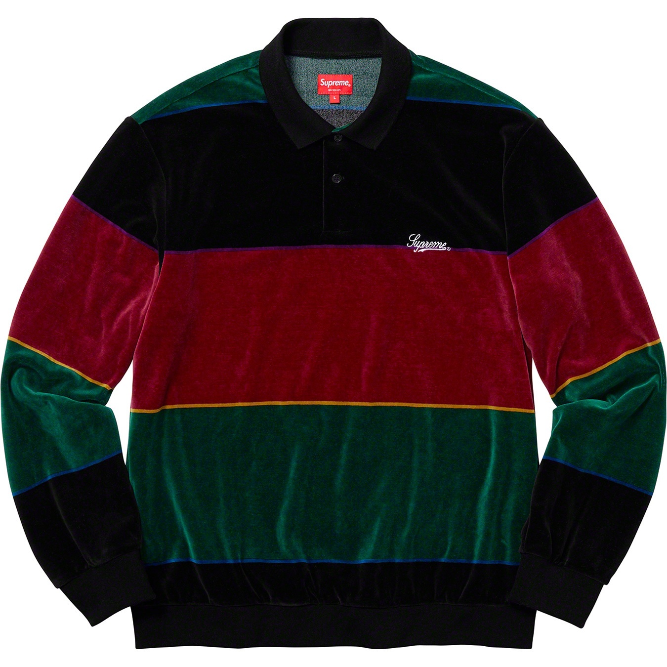 Stripe Velour L/S Polo view 5